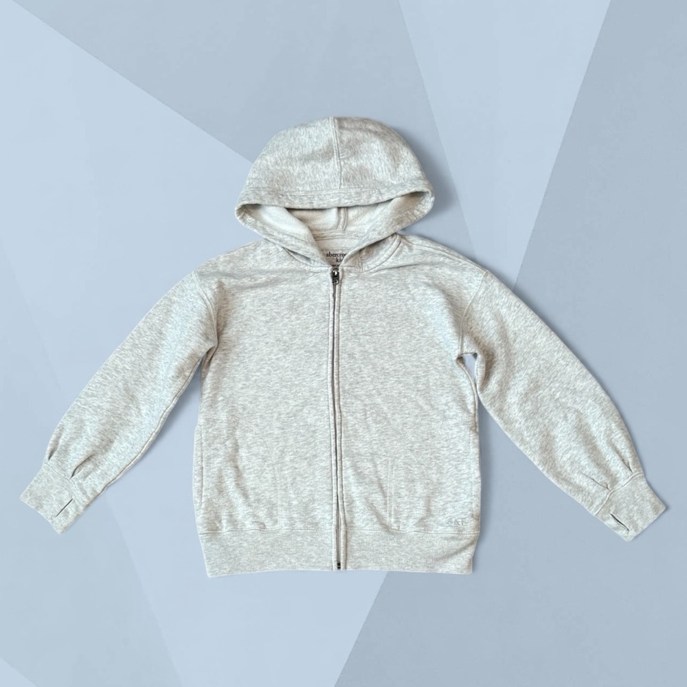 Abercrombie Kids Light Gray Zip-Up Hoodie